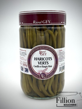 Haricots verts rangés main grand modèle